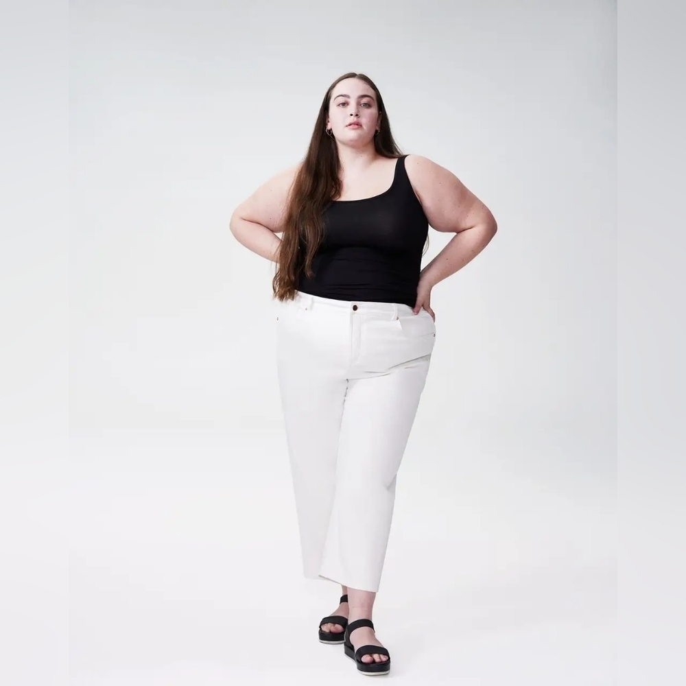 Universal standard bae cropped jeans white sz 20